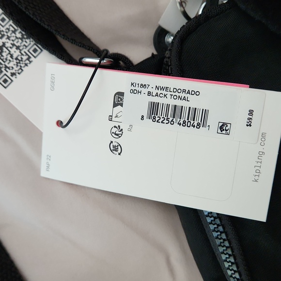 Kipling El Dorado Crossbody Bag, Black - Picture 4 of 5